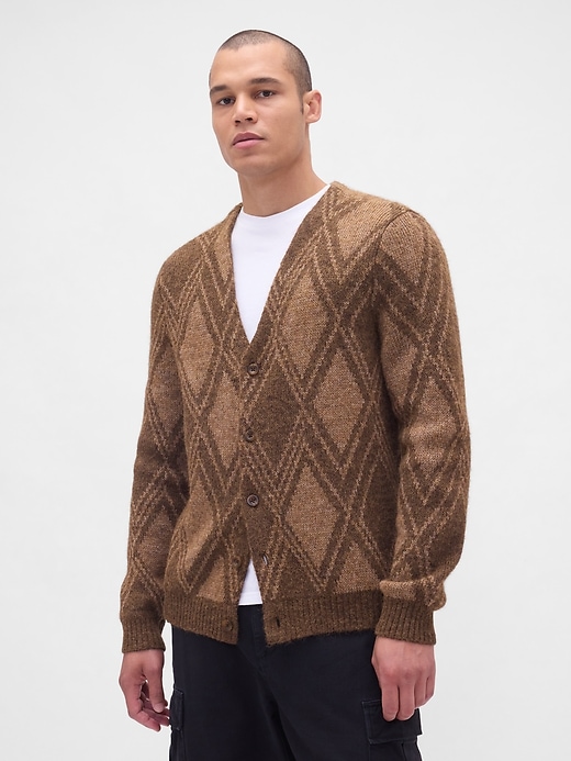 gebürsteter argyle-cardigan