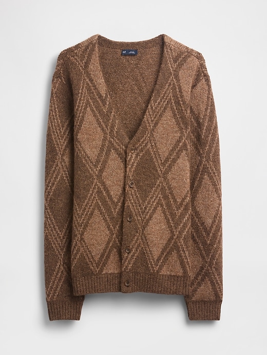 gebürsteter argyle-cardigan