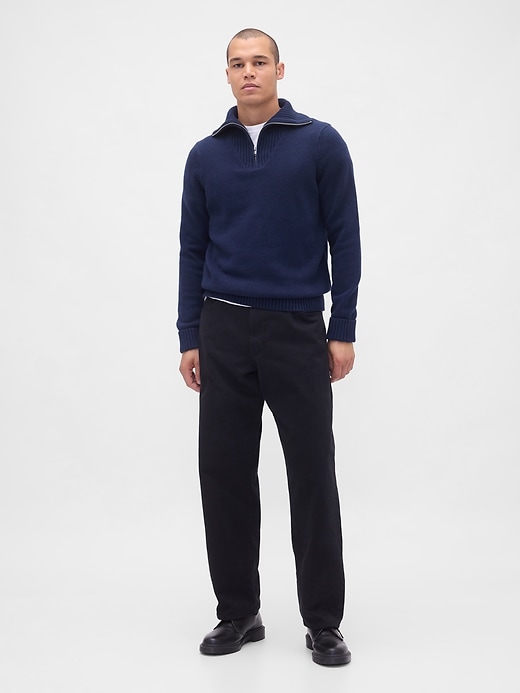cashsoft pullover mit viertelreißverschluss