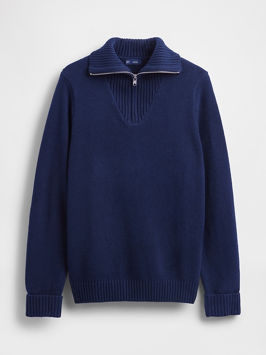 cashsoft pullover mit viertelreißverschluss