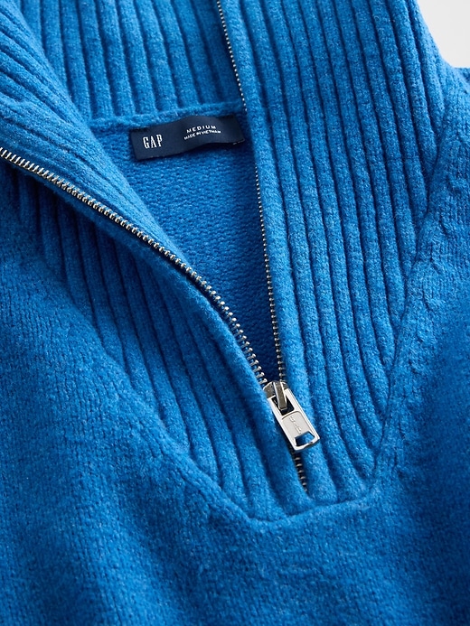 cashsoft pullover mit viertelreißverschluss