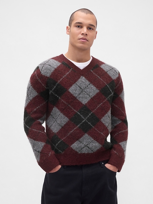 gebürsteter argyle-pullover
