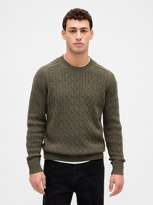 zopfstrickpullover aus merinowollmischung