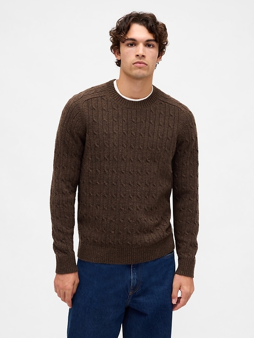 zopfstrickpullover aus merinowollmischung