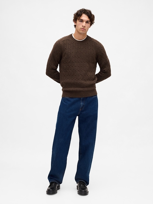 zopfstrickpullover aus merinowollmischung