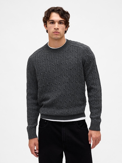 zopfstrickpullover aus merinowollmischung
