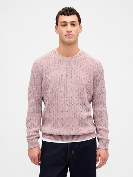 zopfstrickpullover aus merinowollmischung