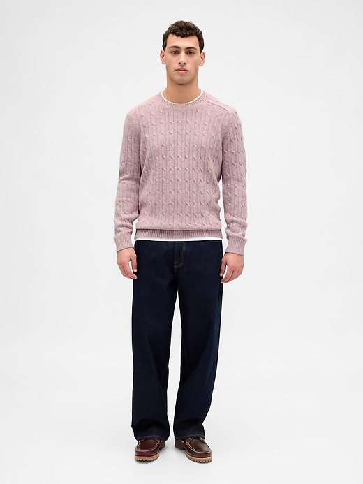 zopfstrickpullover aus merinowollmischung