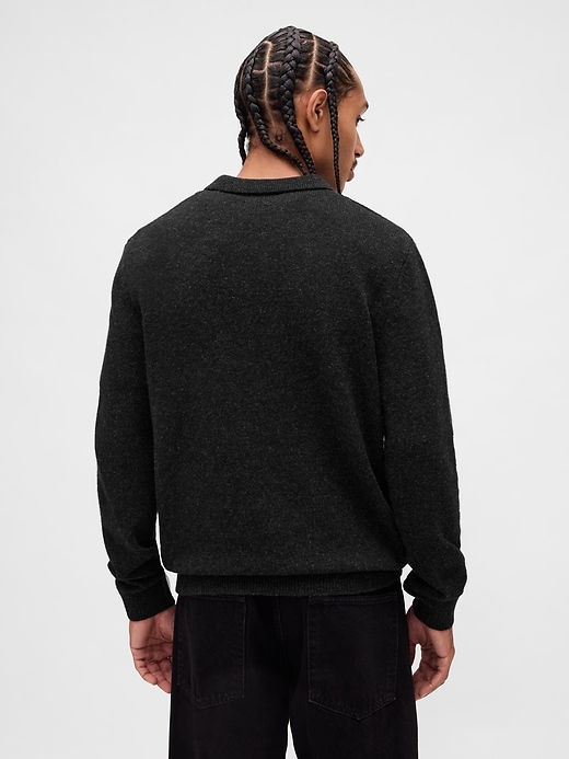 polo-pullover aus merinowollemischung