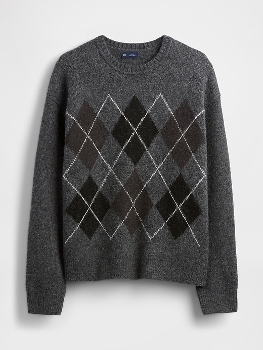 lässiger argyle-pullover aus wollmischung