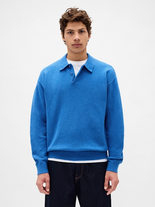 cashsoft relaxed polo sweater