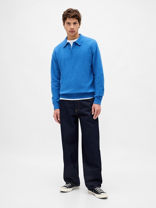 cashsoft relaxed polo sweater