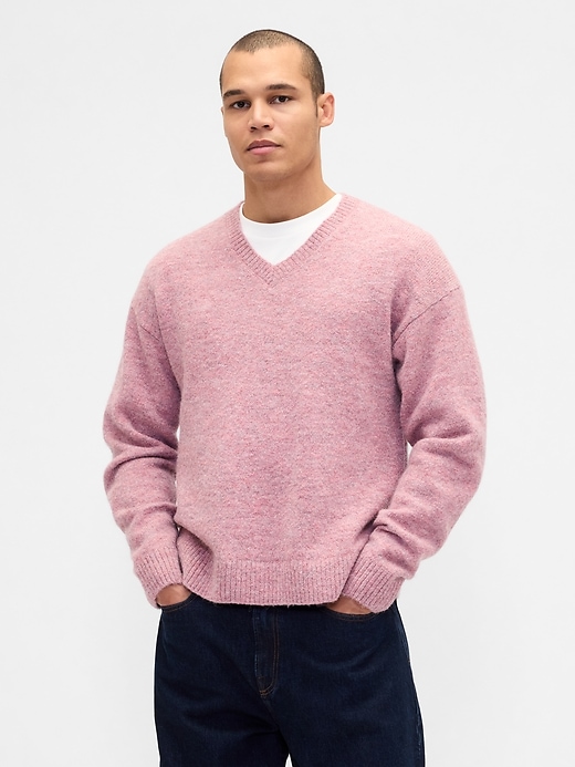 lässiger v-ausschnitt-crop-pullover