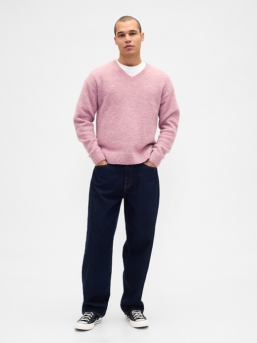 lässiger v-ausschnitt-crop-pullover