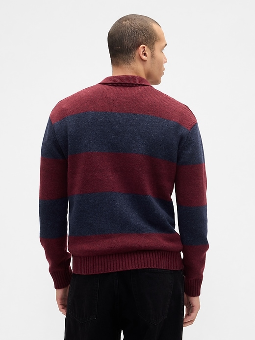 polo-pullover mit rugby-streifen