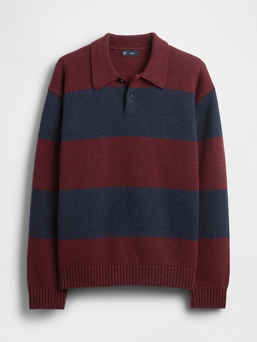 polo-pullover mit rugby-streifen