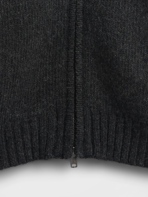 strickjacke mit reißverschluss aus wollmischung