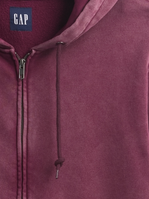 vintage-kapuzenpullover für erwachsene weich mit reißverschluss