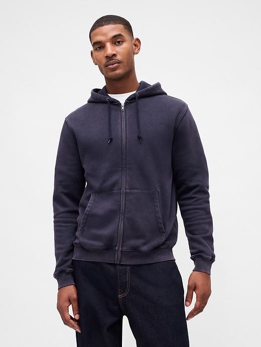vintage-kapuzenpullover für erwachsene weich mit reißverschluss