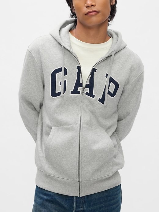 vintagesoft kapuzenpullover mit durchgehendem reißverschluss und arch-logo für erwachsene