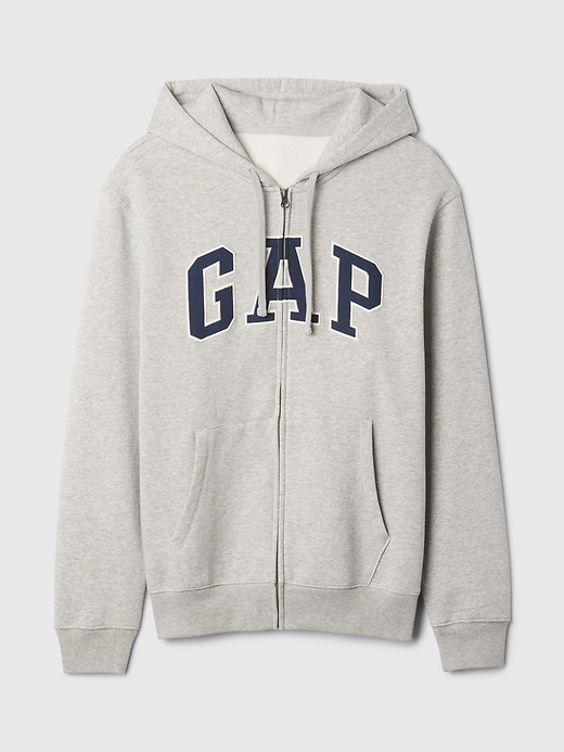 vintagesoft kapuzenpullover mit durchgehendem reißverschluss und arch-logo für erwachsene