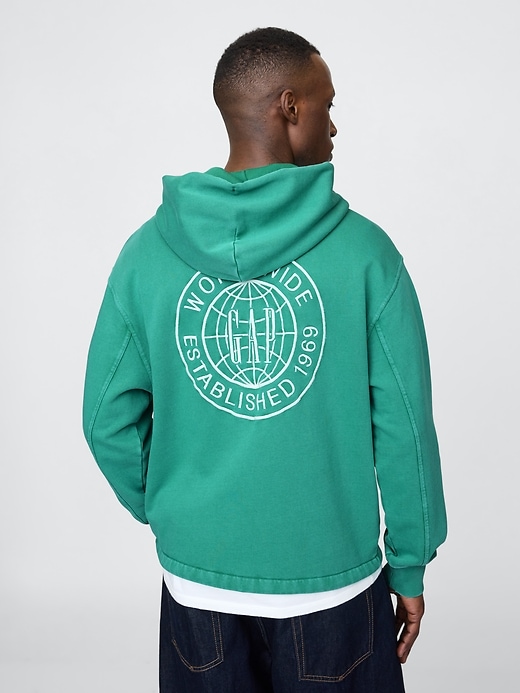 gap heavyweight french terry logo hoodie