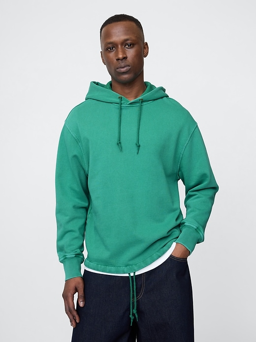 gap heavyweight french terry logo hoodie