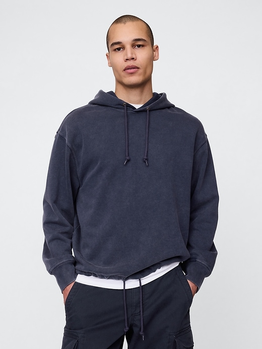 gap heavyweight french terry logo hoodie