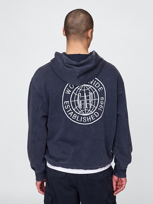 gap heavyweight french terry logo hoodie