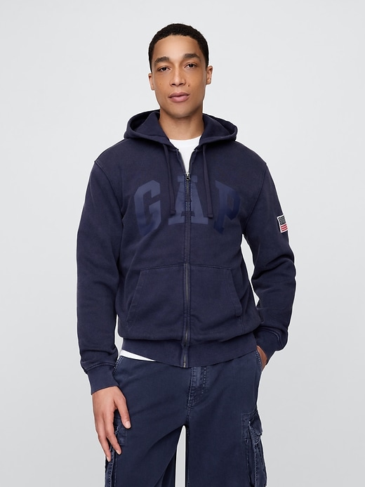 vintagesoft gap logo zip hoodie