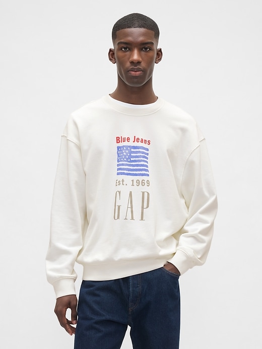 oversize-sweatshirt aus schwerem french terry mit logo