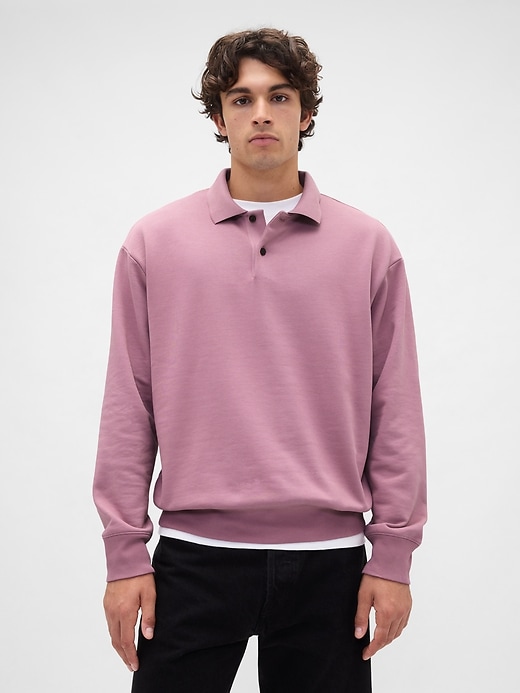 schweres übergroßes polo-sweatshirt