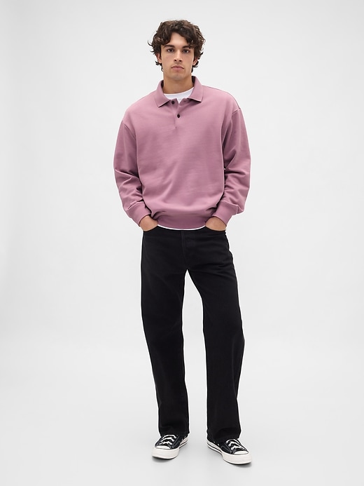 schweres übergroßes polo-sweatshirt