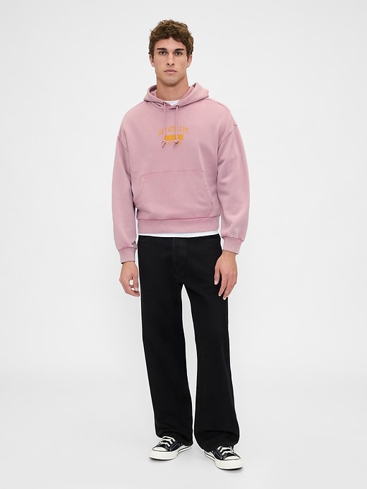 schwerer oversized logo crop hoodie
