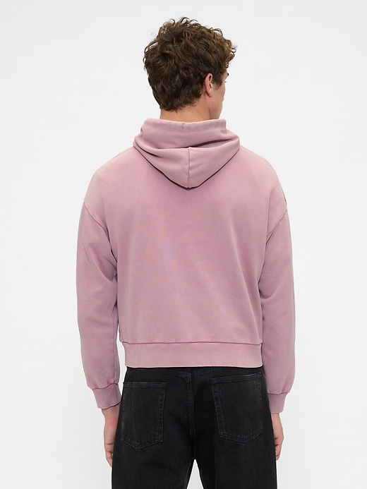 schwerer oversized logo crop hoodie