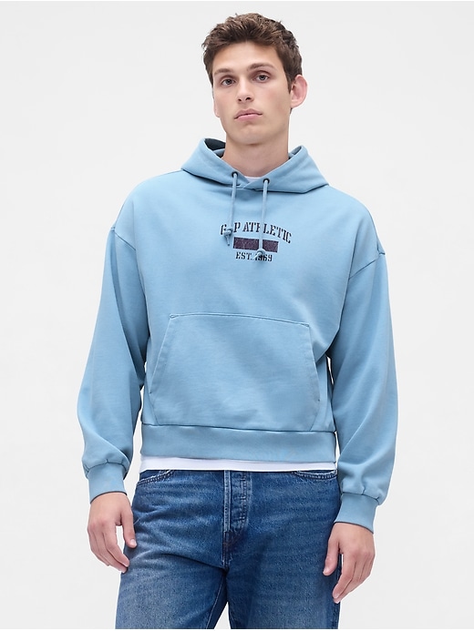 schwerer oversized logo crop hoodie