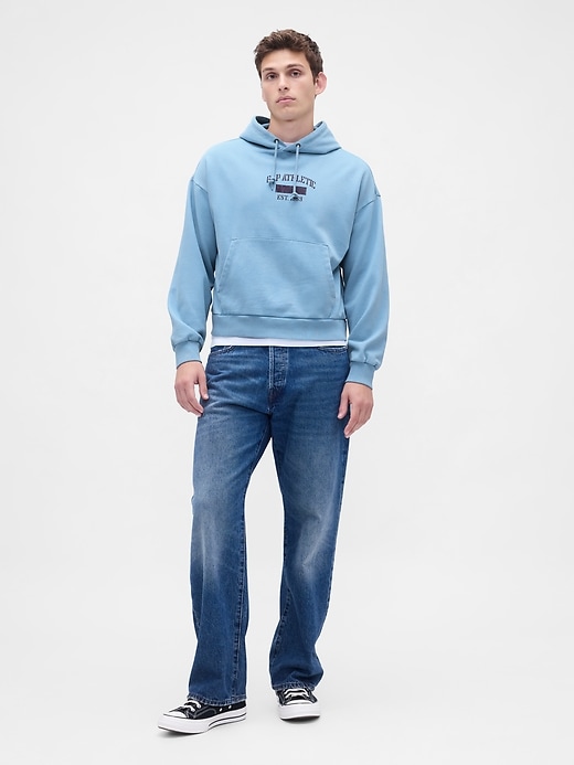 schwerer oversized logo crop hoodie