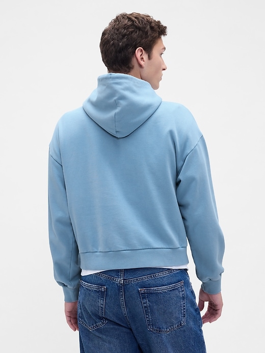 schwerer oversized logo crop hoodie