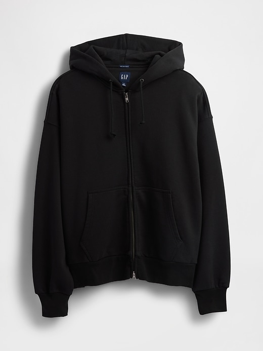 extra schwerer french-terry-kapuzenpullover mit reißverschluss