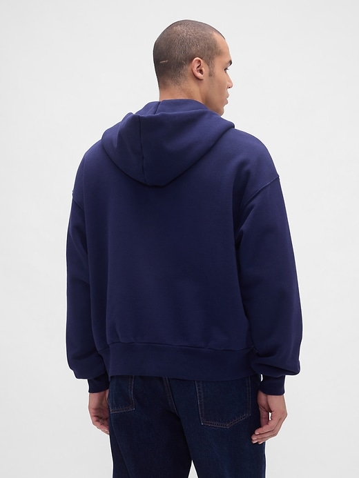extra schwerer french-terry-kapuzenpullover mit reißverschluss