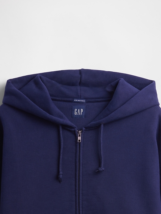 extra schwerer french-terry-kapuzenpullover mit reißverschluss