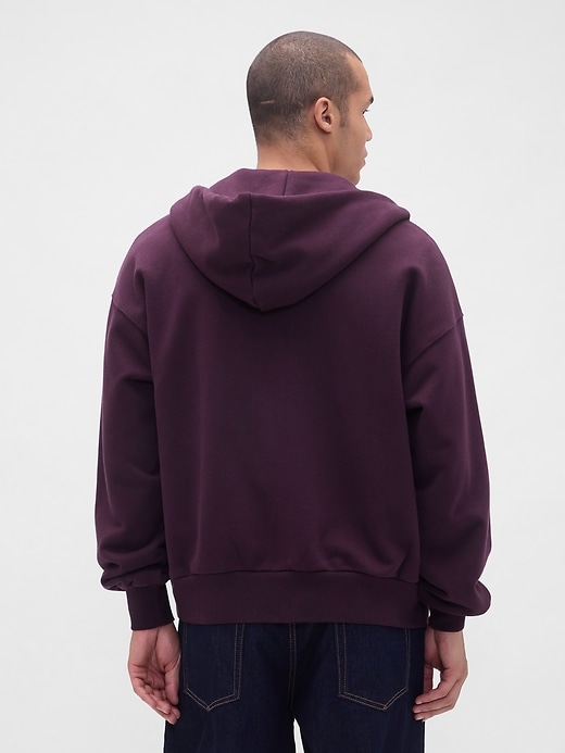 extra schwerer french-terry-kapuzenpullover mit reißverschluss