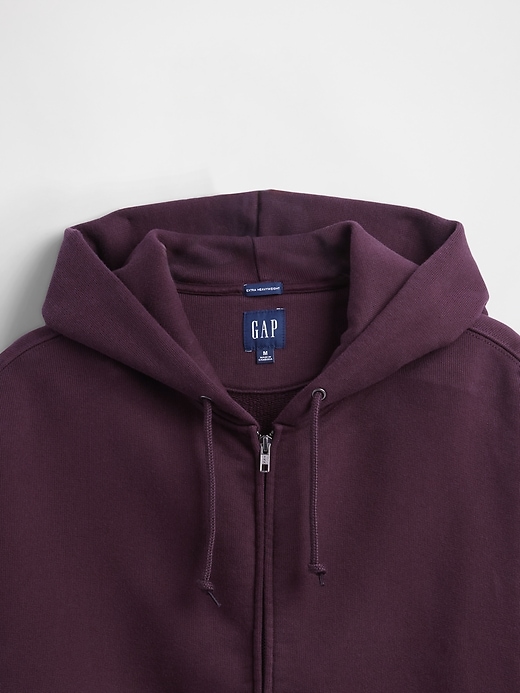 extra schwerer french-terry-kapuzenpullover mit reißverschluss