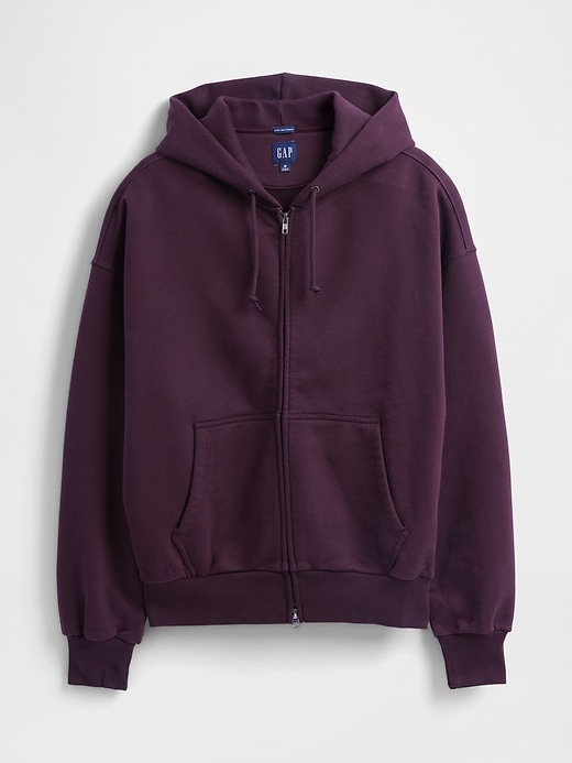 extra schwerer french-terry-kapuzenpullover mit reißverschluss