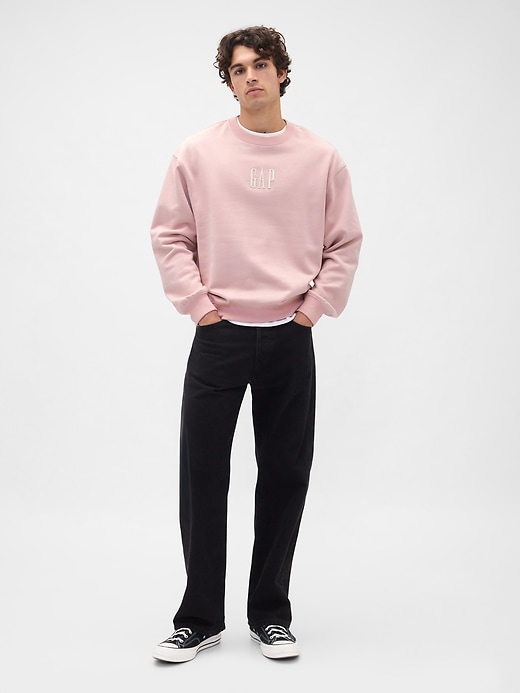 schweres oversize-sweatshirt mit logo
