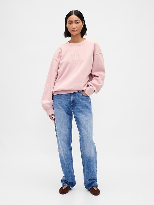 schweres oversize-sweatshirt mit logo