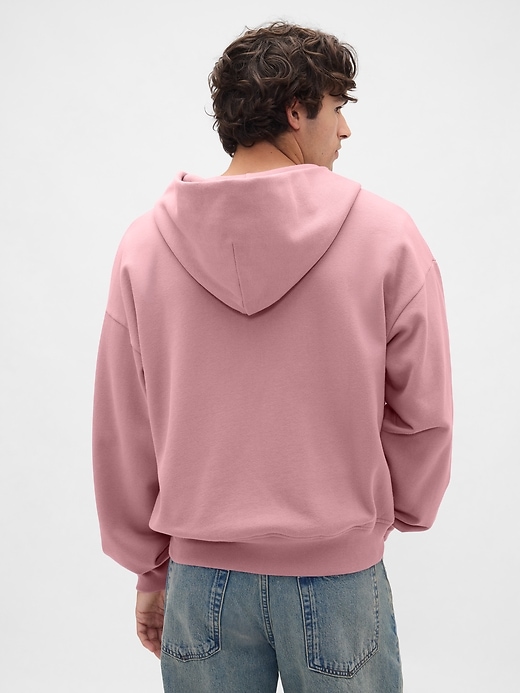 schwerer oversize-kapuzenpullover mit reißverschluss