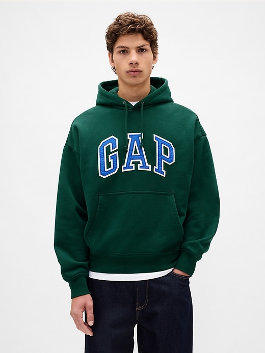 extra schwerer übergroßer logo-hoodie aus french terry