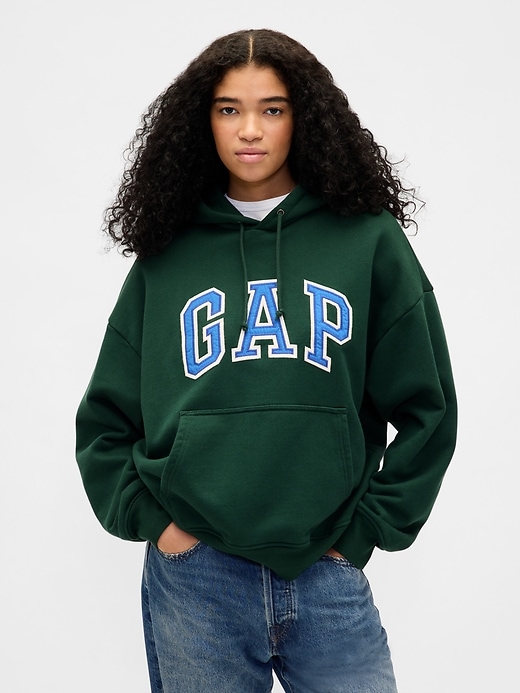 extra schwerer übergroßer logo-hoodie aus french terry