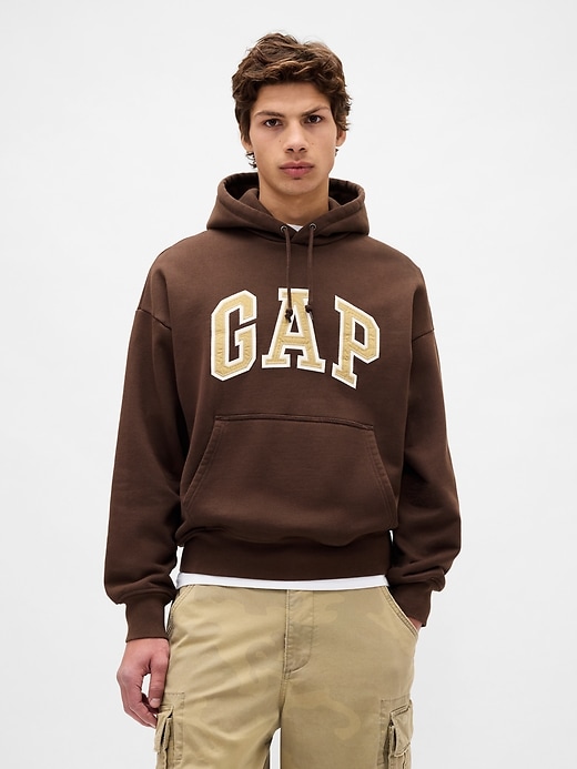 extra schwerer übergroßer logo-hoodie aus french terry